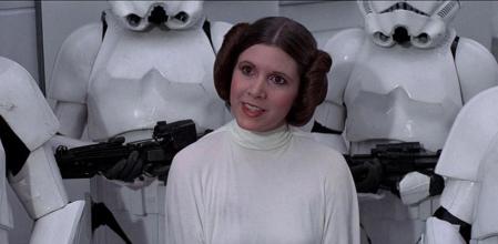 Carrie Fisher en el papel de Leia